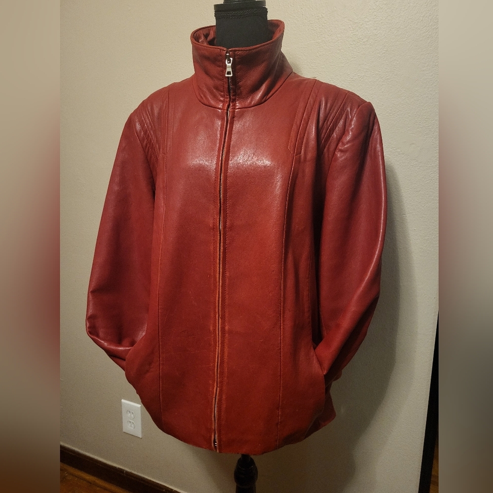 Avanti red leather jacket 3XL - Picture 6 of 9